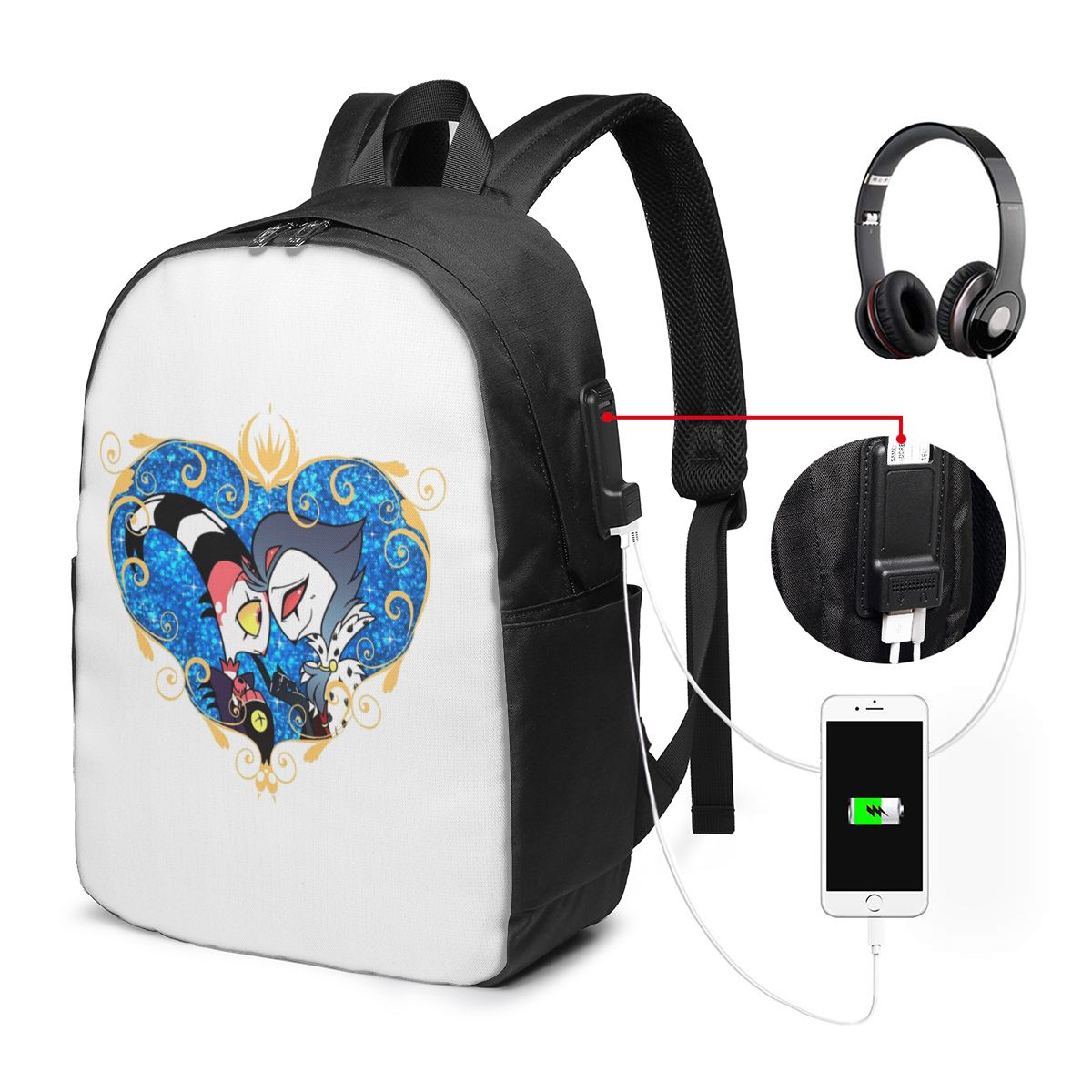 Laptop Bag - Helluva Boss Stolas e Blitzo Heart