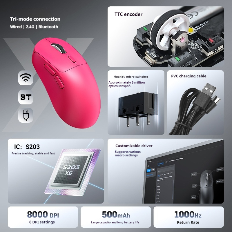 Rato de jogos sem fios T-Wolf  - Laptop Mouse avaliação e preço